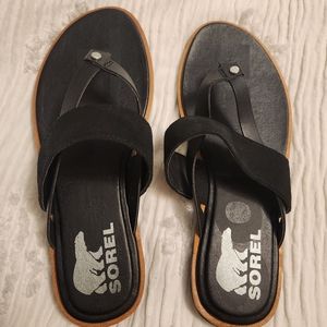 Black Sorel sandals